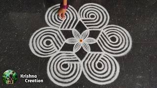Puratasi madham Special Padi Kolam | 5*3 Beautiful Rangoli Design| Padi Kolam Muggulu | Easy Rangoli