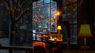 Snowfall Jazz Night  Cozy Winter Night Coffee Shop #coffeeshopmusic #relaxingjazzmusic
