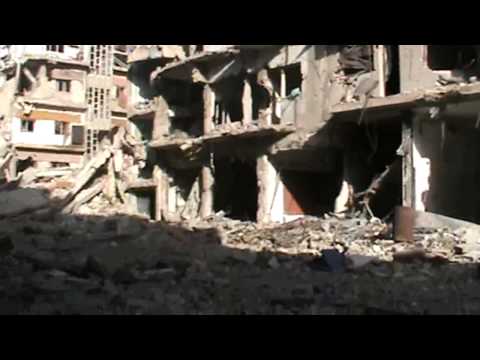 حمص جورة الشياح الشارع العريض بعد تدميره بشكل كامل ج1 3 6 2013