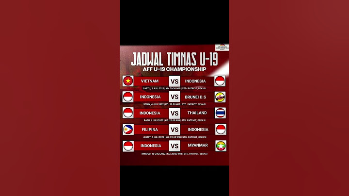 Jadwal Timnas U19 di Piala AFF U19