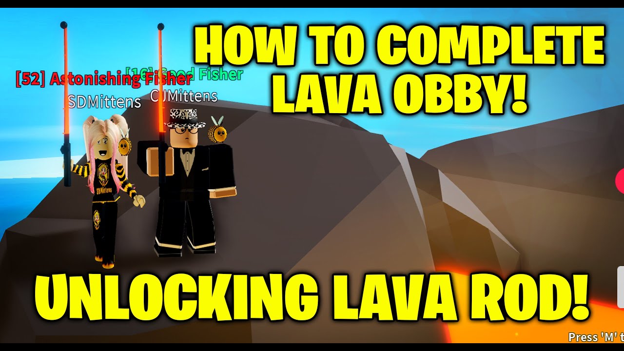 How To Complete Lava Obby Unlock Lava Rod Fishing Simulator Roblox Youtube - roblox lava obby