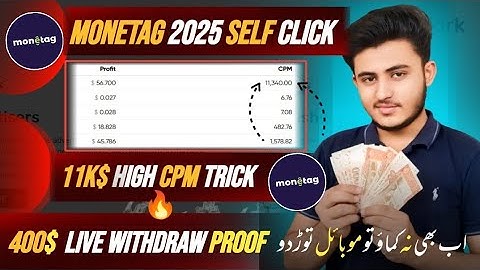 🔥Monetag 11,000$ High CPM Trick | Self Click Trick 2026b| Monetag CPM Live Proof | Ali Subhan