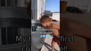 My Toddlers FIRST cold plunge!!! 🥶