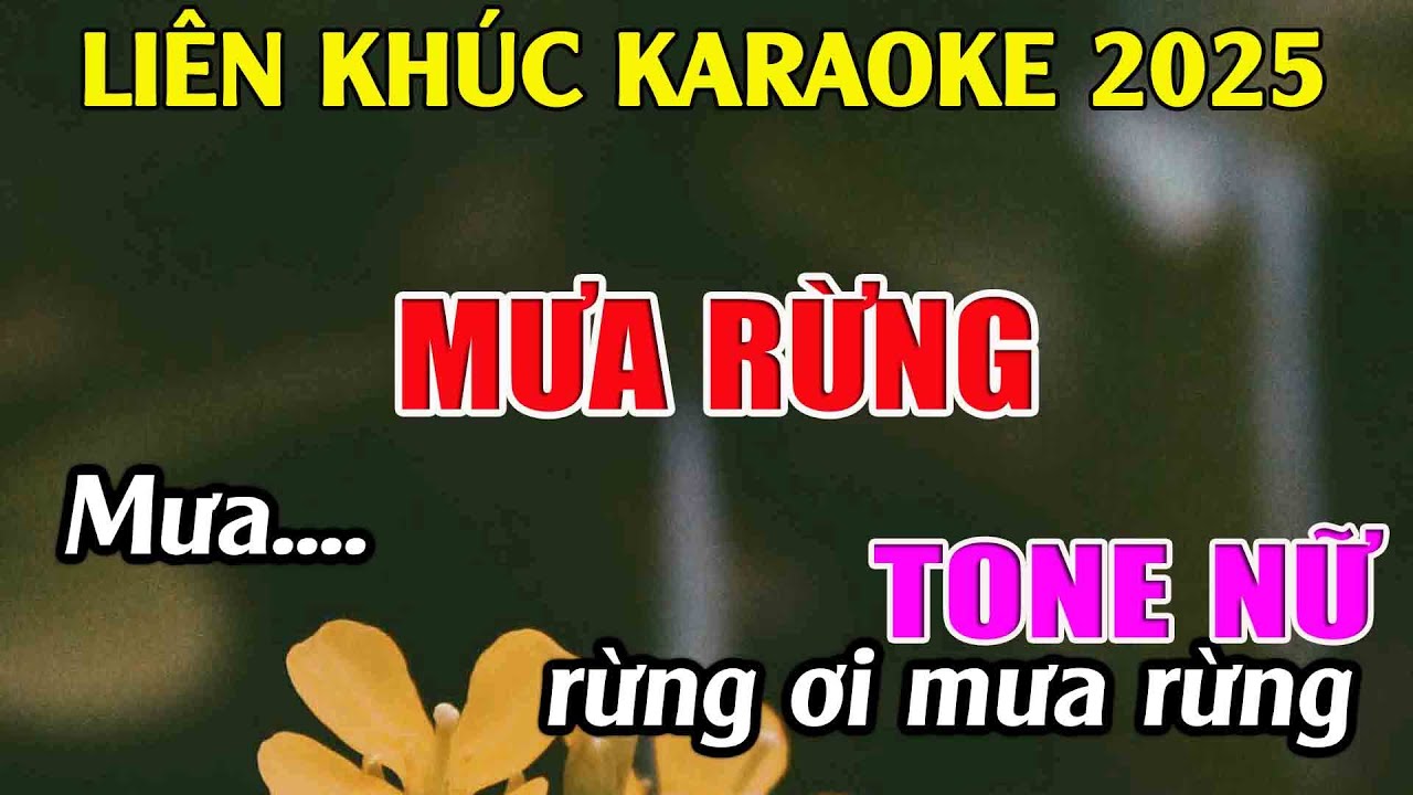 Liên Khúc Karaoke Tone Nữ Dễ Hát Karaoke Mưa Rừng Karaoke Tuyệt Phẩm - Beat Mới