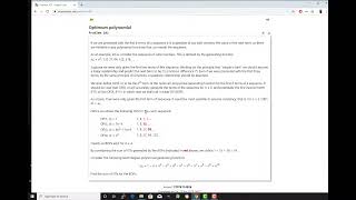 Project Euler Problem  101 Optimum polynomial