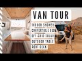 VAN TOUR | Custom Ram Promaster Conversion, Indoor Shower, Off-grid Solar, Convertible Bed, DIY home