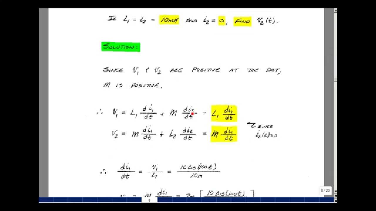 ECE202msu: Chapter 15 - Transformer Examples - YouTube