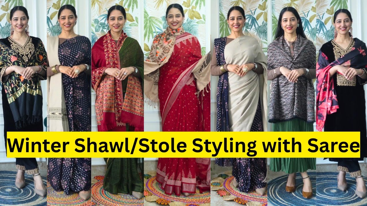 ❄️Shawl/Stole🧣Styling with Saree | Winter Fashion Styling Tips | Being Fab With Priyanka 