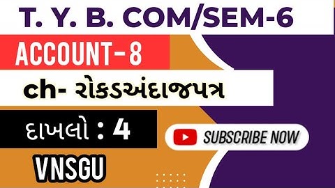 || રોકડ અંદાજ પત્ર|| દાખલો :4+સમજૂતી ||vnsgu