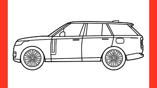 How to draw a LAND ROVER RANGE ROVER 2022 easy / drawing suv land rover step by step