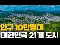 인구 10만에서 20만 사이, 대한민국 도시 21개