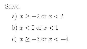 Solving Compound OR Inequalities
