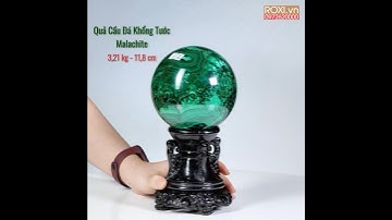 Quả cầu đá lông công Malachite 3,21kg 11,8cm