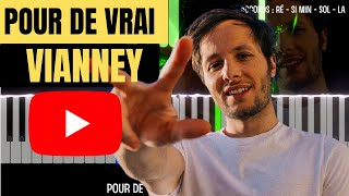 Video thumbnail of "VIANNEY - POUR DE VRAI (Piano Tutorial Instrumental Lyrics Cover Karaoké)"