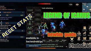 MU LEGEND OF ICARUS - NEWBIE GUIDE RESET STATS / PLAYTOEARN screenshot 4