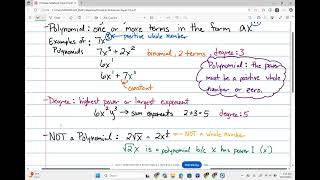 Alg 2: Week 1 - Weekly Overview for Polynomials Unit