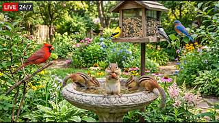 LIVE Cozy Cottage Bird Feeder 🌸 Cardinals, Blue Jays & Goldfinches | Nature Sounds, Cat TV Sleep screenshot 4