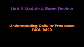 Cell Biology Unit 2 Module 4 Exam Review