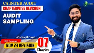 Chapter 7 Audit Sampling 100 % Conceptual Revision CA Inter Nov 23 Exam  Kapil Goyal
