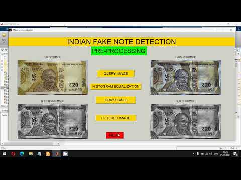 Indian Currency Denomination Recognition and Fake Currency Identification | MATLAB