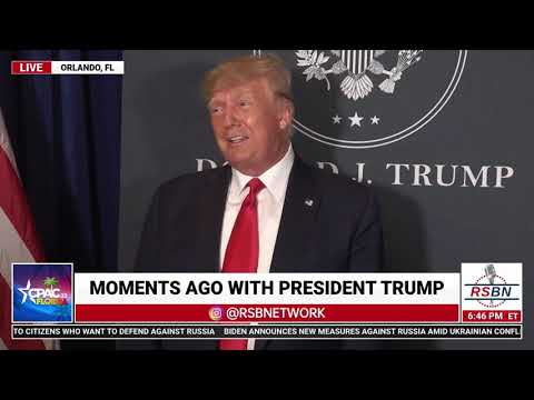 President Donald J. Trump Speaks with Press at CPAC 2022 in Orlando