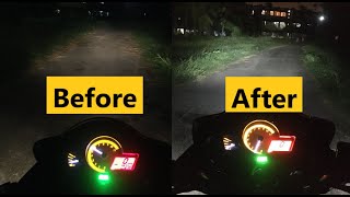 Hero Hunk বাইকে LED লাইট !! Java Racing M8 Led Light Bangla Review ! Led Head Light On Bike-Ac To Dc