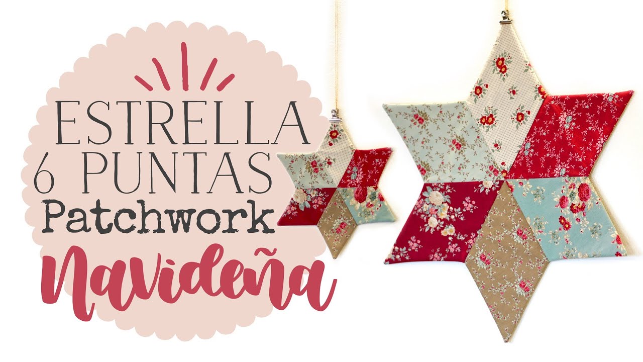 Estrella de Patchwork de 6 Puntas como Centro de Mesa para Navidad | Con Telas Tilda