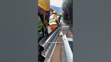 Highway guardrail removal and replacement #smartwork #goodtools