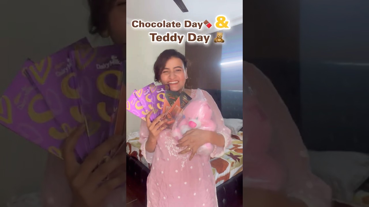 Chocolate & Teddy day🍫🧸 Pe Mila Surprise 🥹&hearts;️ #shorts #valentine #couplegoals #romantic