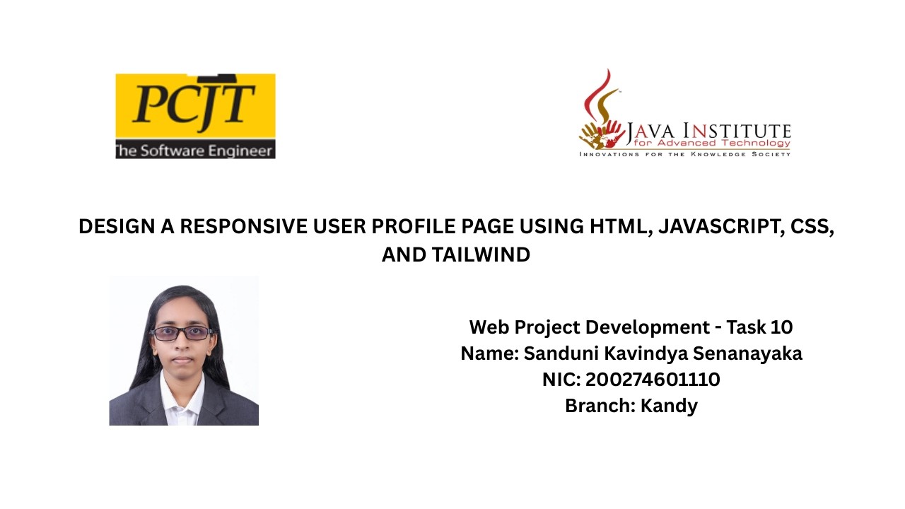 Design A Responsive User Profile Using HTML, CSS, JAVASCRIPT and ...