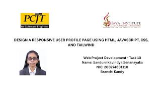 Design A Responsive User Profile Using HTML, CSS, JAVASCRIPT and TAILWIND