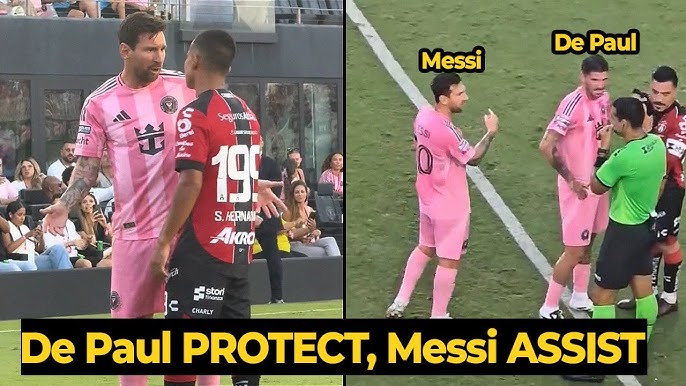 Moment De Paul protecting Messi on his DEBUT as Messi provides an assist against Atlas