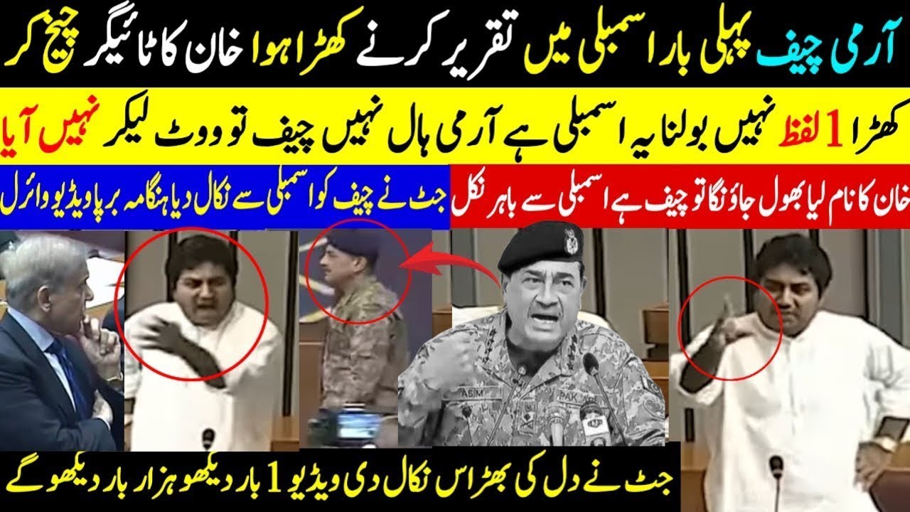آرمی چیف پہلی بار اسمبلی میں تقریر کرنے کھڑا ہوا خان کا ٹائیگر چیچ کرکھڑا 1 لفظ نہیں بولنا یہ 