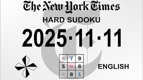 NYT HARD SUDOKU  Nov. 11, 2025