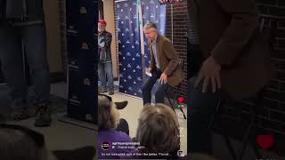 “We’re gonna vote you out!” This town hall was not on his website, was not advertised and held in a