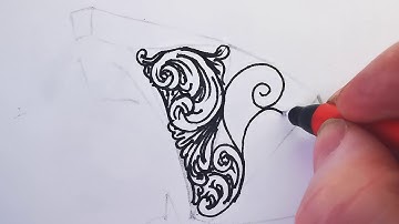 English Scrollwork style Drawing