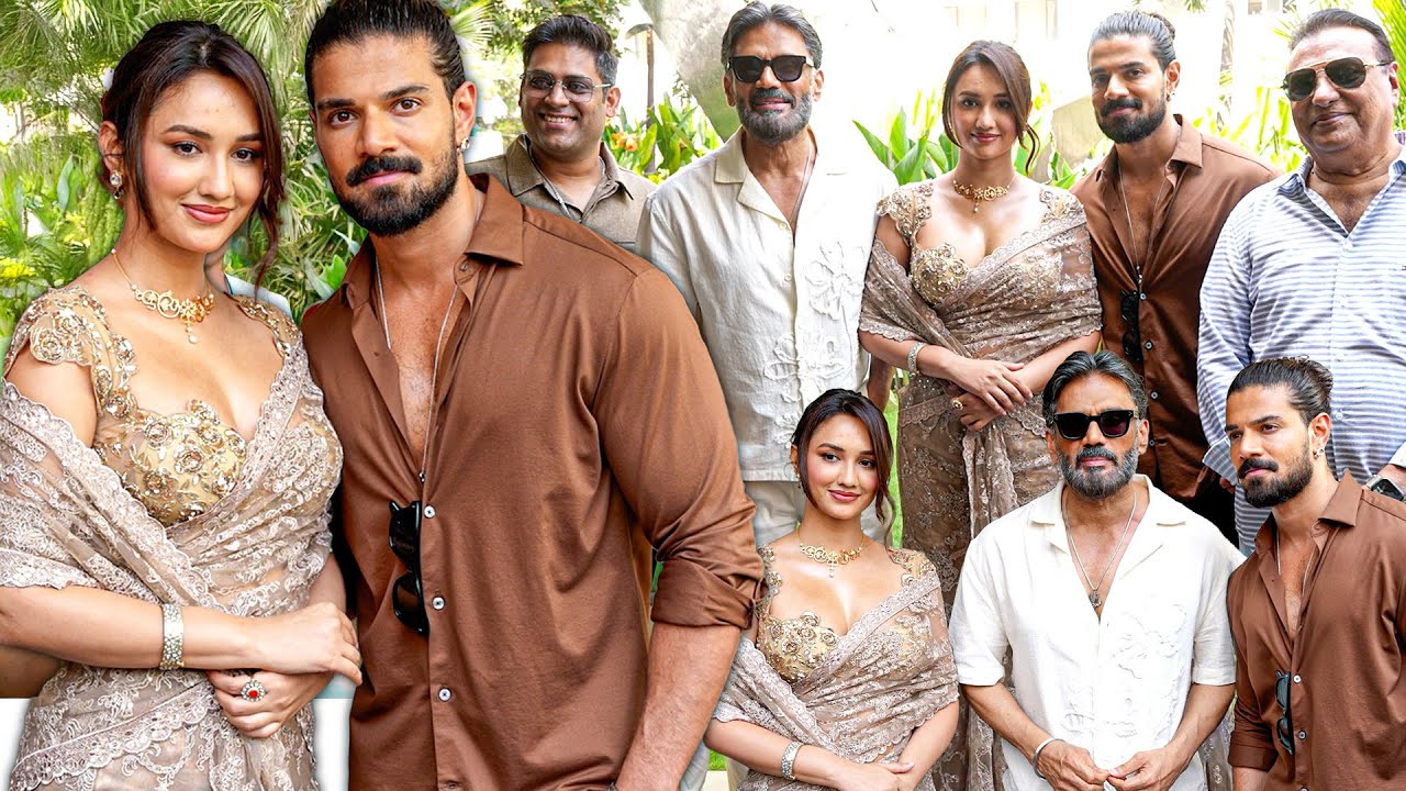 Akanksha Sharma & Sooraj Pancholi Aka anna Suniel Shetty with team At Kesari Veer Promotion