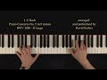 J.S. Bach:  Piano Concerto No. 5 in F minor, BWV 1056, II Largo - Piano Tutorial