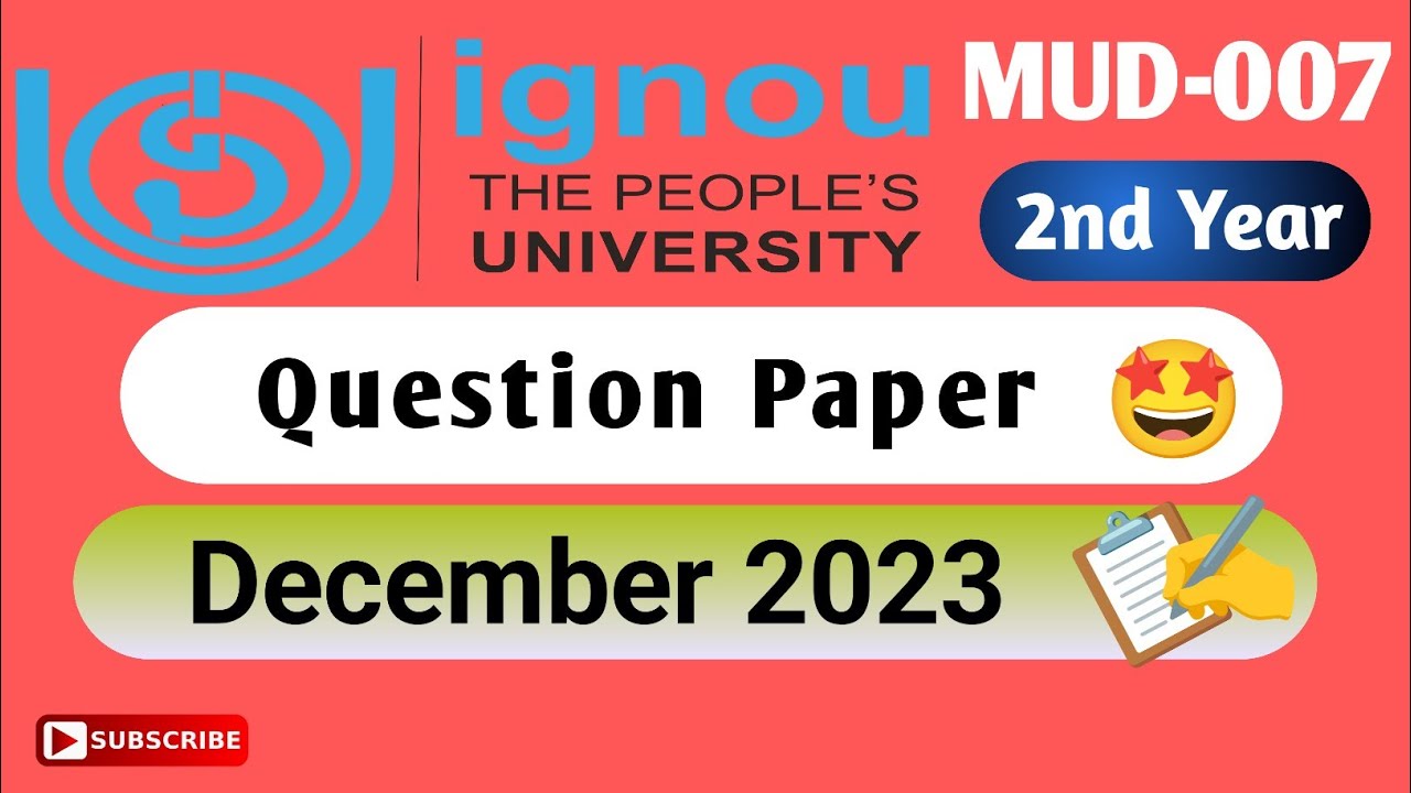 IGNOU MUD-007 Question Paper 🤩2023 December | MAUD | MA URDU | 