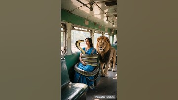 Wild Lion Save All Passengers From Dangerous Snake 😭 #ai #shorts #save