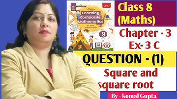 Ex-3C Q.1🟥 Square and square Root class 8 SChand new learning composite maths 🔔