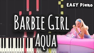 Aqua - Barbie Girl (Easy Piano, Piano Tutorial) Sheet