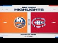 NHL Highlights | Islanders vs. Canadiens - March 21, 2026