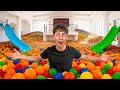 24 HOURS Living in a GIANT BALL PIT House! | The Royalty Family
