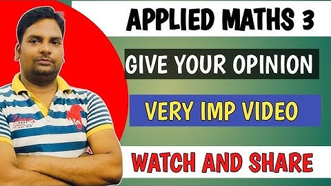 What is Your Demand ✍️|Applied Maths 3