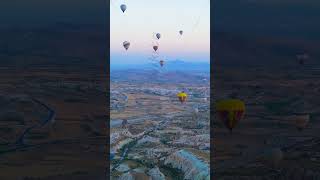 Vertical video. Goreme, Nevsehir, Turkey. Exclusive hot air balloon experience over Cappadocia Re...