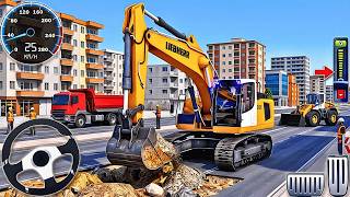 Road Builder Construction JCB Excavator - City Highway Simulator 3D - Android Gameplay