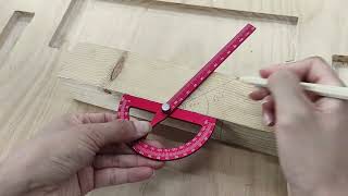 Aluminum Alloy Protractor Angle Marking Ruler, Multifunctional