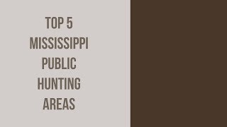 Top 5 Mississippi Public Hunting Areas