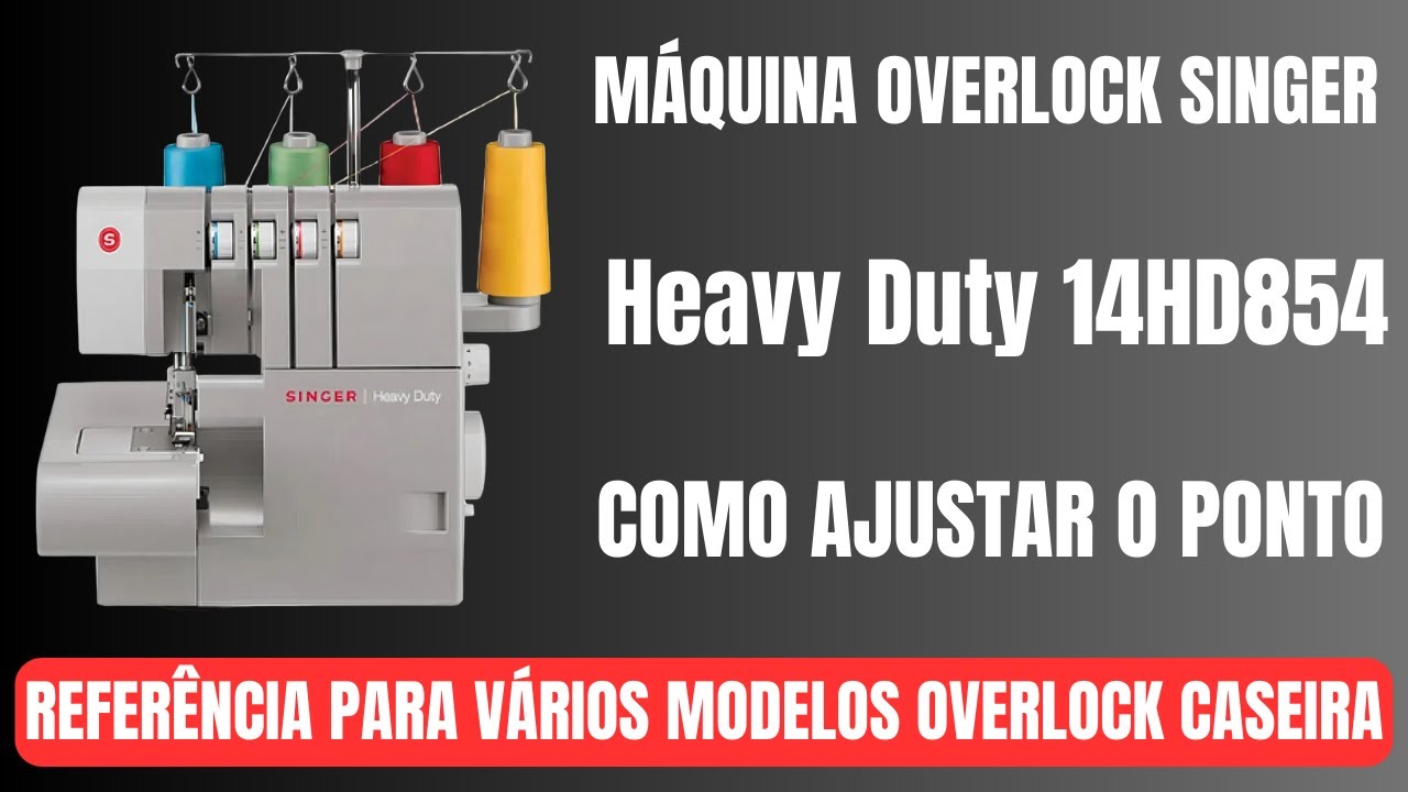 Como Ajustar o Ponto Da Máquina Overlock Singer Heavy Duty 14HD854 Portátil